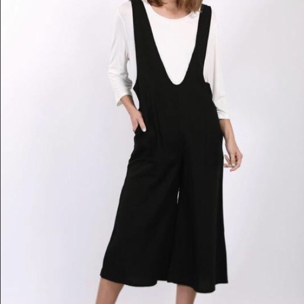 Black wide leg jumpsuit